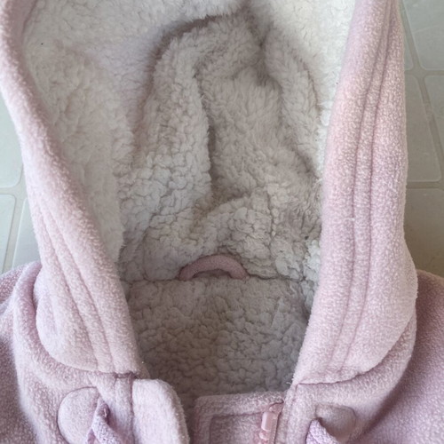 Mothercare pink Montgomery baby jacket 12-18 months, fleece, hooded