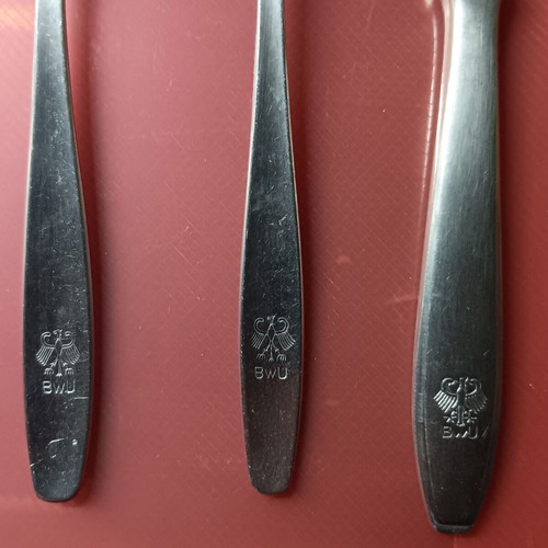 Collectible German army spoon knife fork set used