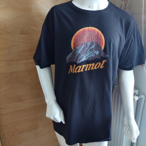 Marmot men's t-shirt black 2XL like new, 100% cotton