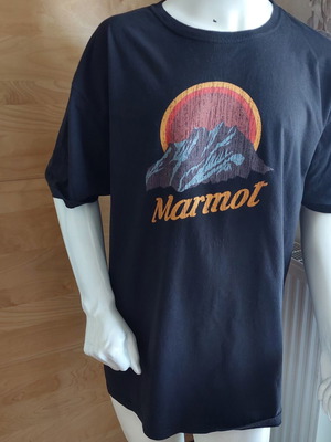 Marmot men's t-shirt black 2XL like new, 100% cotton