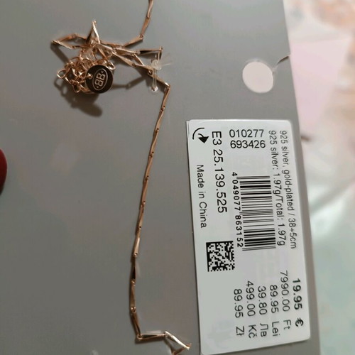 925 Silver Choker with Rose Gold Plating New