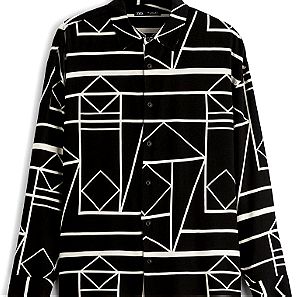 Εμπριμέ ανδρικό πουκάμισο νούμερο Medium Zara καινούριο με ετικέτες 100% βισκοζη