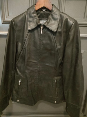 Moretti leather jacket size L like new, black