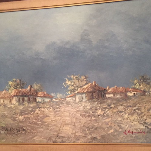A. Mylona oil painting used with frame