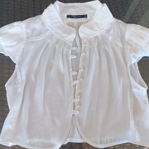 Raxevsky white crop top blouse size M like new