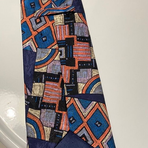 Vintage tie 100% silk like new, blue multicolor
