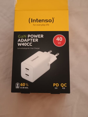 Intenso 40W Type-C Charger with Two Ports, No Cable