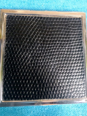 Καθρεφτάκι τσάντας Kem διπλό καινούργιο από αλουμίνιο και δέρμα