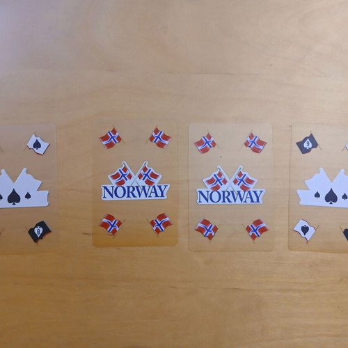 Playing Cards from Norway used, set of two transparent decks