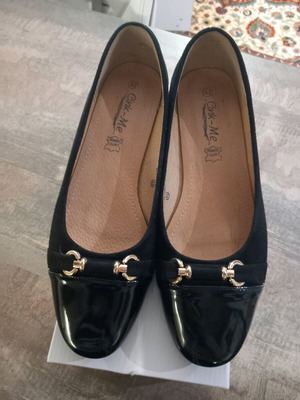 CinkMe black ballerinas size 42 like new, suede and patent