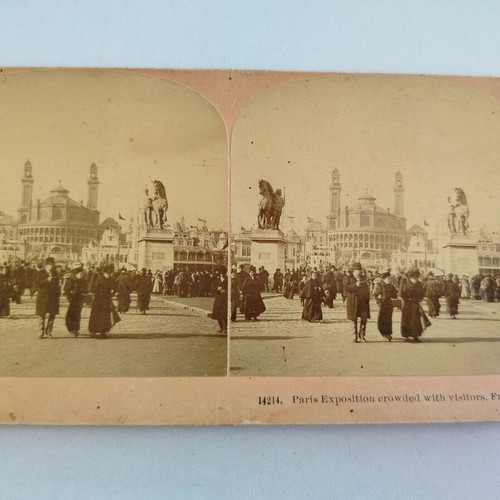 Stereoscopic photo used, Paris Exposition early 20th century