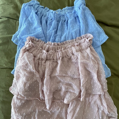 H&M skirts set of 2, medium size, blue and pink
