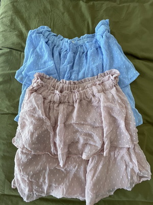 H&M skirts set of 2, medium size, blue and pink