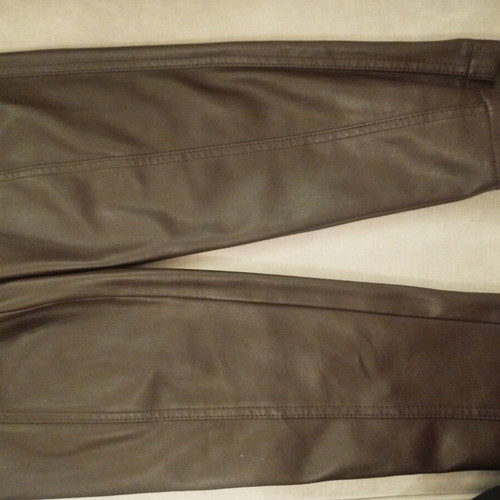 High-waisted BSB faux leather pants brown like new
