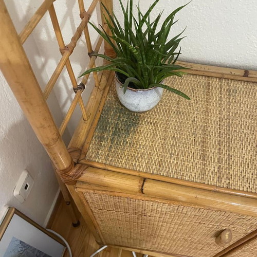 Bamboo bookcase with storage