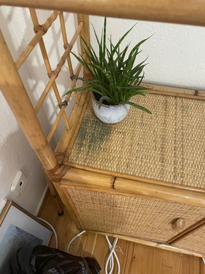 Bamboo bookcase with storage