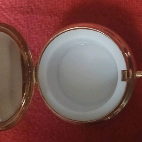 Collectible metal pill box Swiss new with enamel decoration
