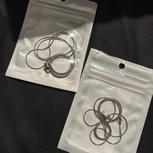 Set of stainless steel necklaces new, 60cm and 50cm, silver