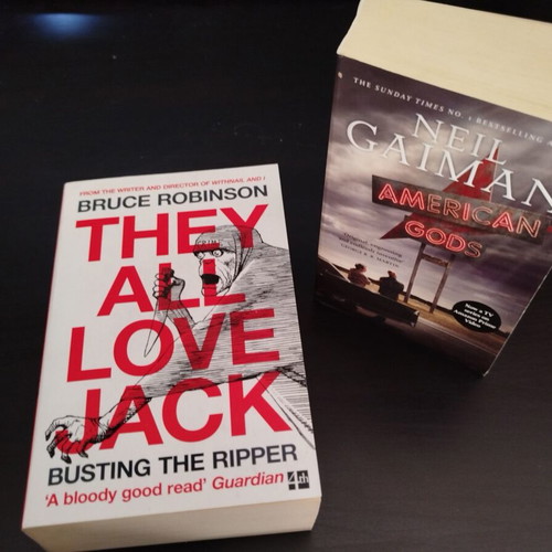 Books American Gods and They All Love Jack like new, English