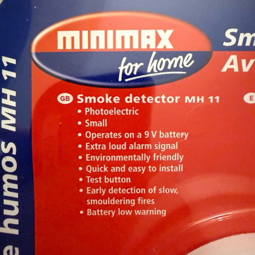 Smoke detector MH11 new with 9V battery included