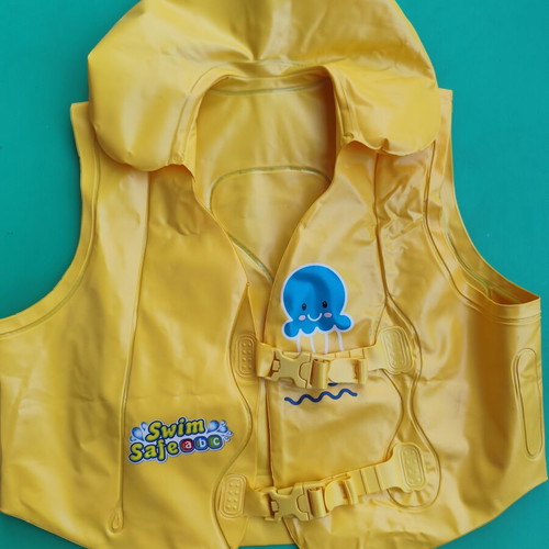 Children's swim learning vest used, yellow, 19-30 kg