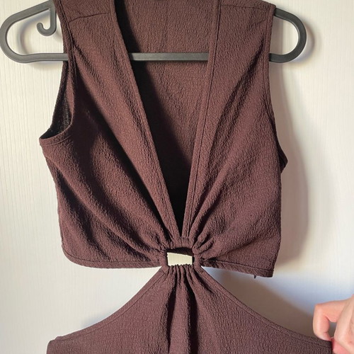 Shein brown cut out dress with ring detail