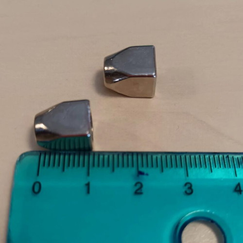 Metal cord end caps 3×sets of 2 pieces silver