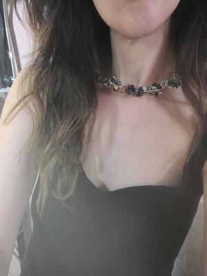 Necklace with multicolored stones like new, handmade with semi-precious stones