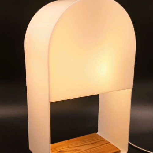 Table lamp model SANTORINI new, plexiglass and wood