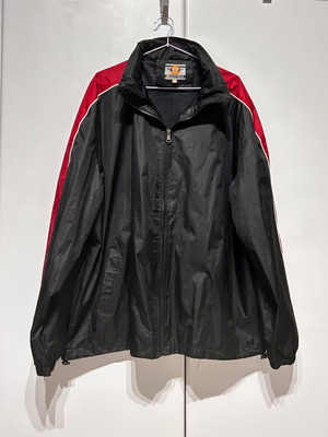 Men's black windbreaker jacket with red stripes like new