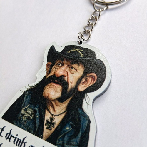 Μπρελόκ με καρικατούρα Lemmy motorhead καινούργιο, μαύρο, plexiglass