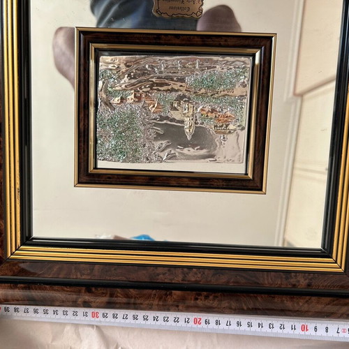 Mirror frame with embossed central design new
