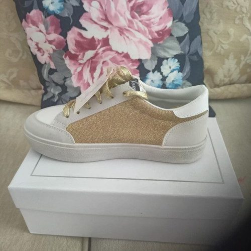 Jomix women's casual shoes size 39 new white and gold