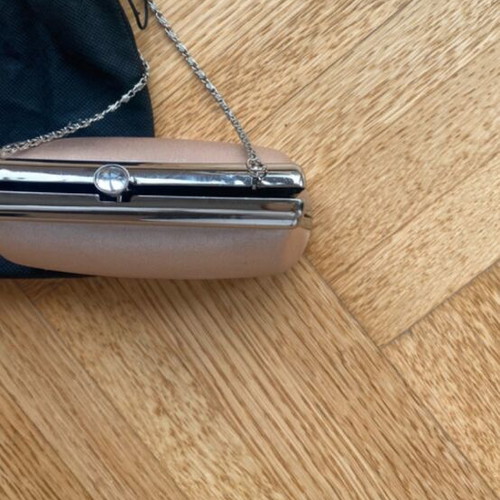 Satin clutch bag with chain strap