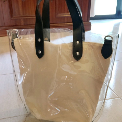 Transparent handbag like new with inner pocket