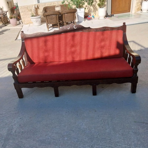 Monastic three-seat sofa with armchair used