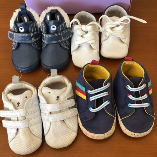 Mathercare baby shoes used, 9 to 12 months, set of 4 pairs