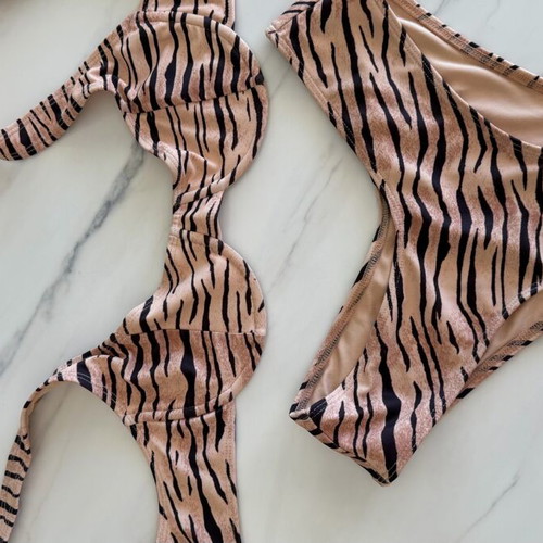 Faithfull the Brand swimsuit beige and black, like new, Small and X Small