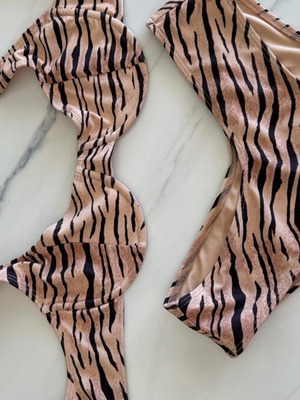 Faithfull the Brand swimsuit beige and black, like new, Small and X Small