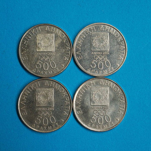 500 Drachma Coins Athens 2004 New, pack of 26