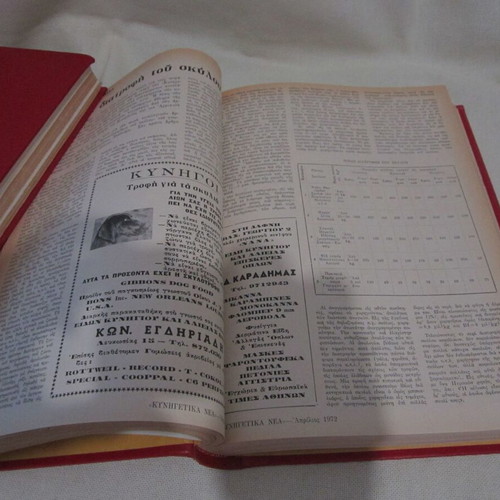 Kynigetika Nea magazine 1972 used, 12 bound issues