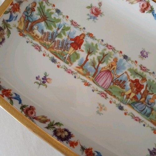 Large Winterling Germany porcelain platter with gold leaf like new
