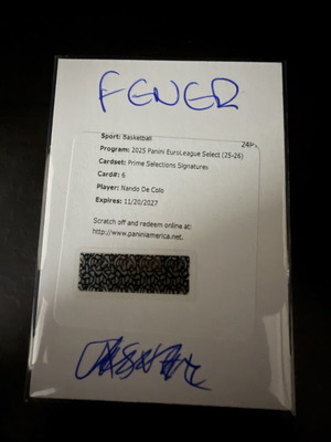 Nando De Colo 2025-26 Panini Select EuroLeague #6 Prime Selections Auto like new