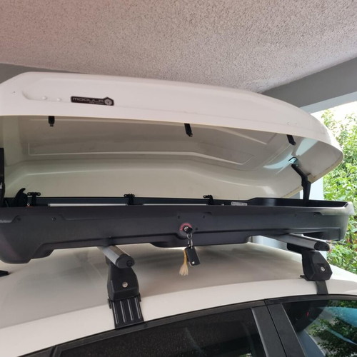 Modula Evo Car Roof Box used, 430 lt capacity, white matte