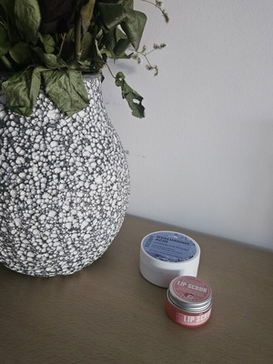 Skincare set with lip scrub and eye patches