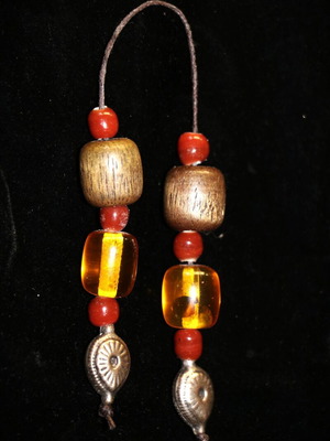 Indico Jewells Handmade Worry Beads with Walnut Wood and Amber