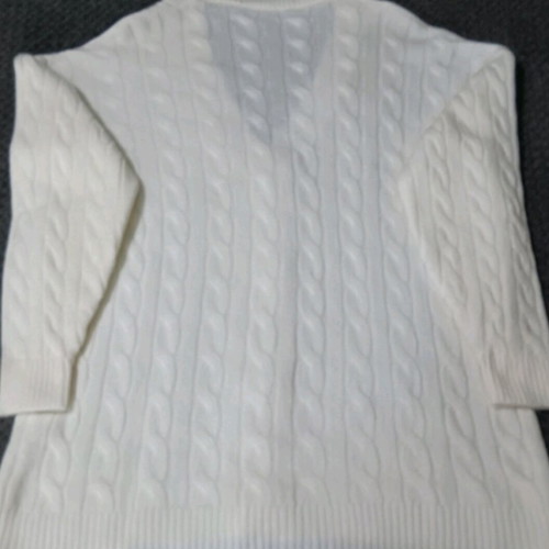 Kate London cardigan like new, white with cable knit and rhinestones