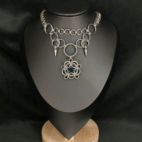 Choker handmade from steel new silver