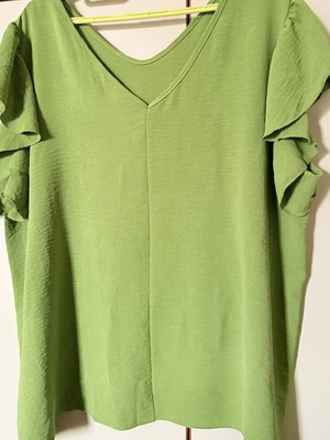 Summer lime top with romantic ruffles like new