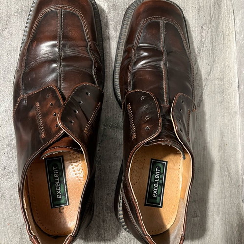 Men's classic leather shoes used, brown, size 42